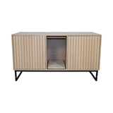 Modern Wooden Cat House with Scratching Mat - 24.45" x 21.46" x 25.98", 72.6 lbs W1412P271586