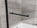 Goodyo 31"X55" Bathtub Screen Framless Shower Door Tempered Glass Shower Panel Matte Black D163147916