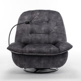 Black recliner, reclining lazy chair, mobile phone holder, large and comfortable reading chair, W1170P183227