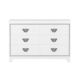 ZUN Elegant Dresser with Metal Handle and Sparkling Shiny Decoration, Storage Cabinet with 6 Drawers for WF531201AAK