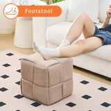 Square Ottoman Foot Stool Corduroy Vanity Chair Bench with Padded Woven Footrest for Entryway Living 86021498
