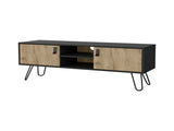 Black and Macadamia Hairpin Legs TV Rack B062P175180
