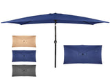 10 x 6.5 FT Square Patio Umbrella, Tilting Outdoor Sun Umbrella with 6 Iron Ribs and Iron Central 55618555