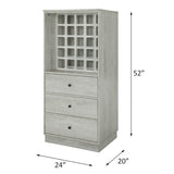 ZUN Antique White Wine Cabinet with 3 Drawer B062P209333