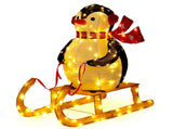2.2FT Lighted Penguin Riding Sleigh Christmas Decorations, Pre-lit Holiday Decor with 130 Warm White 67325185