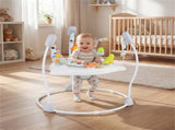 3-Level Height Adjustable Baby Bouncer with Multiple Play Toys, Stable Metal Frame Jumper - White 17086457