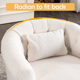 Swivel Chair with Ottoman, Modern Luxury Velvet Swivel Accent Chair, Comfy Round Armchair, Single W2012P272071