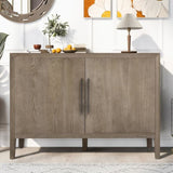 U-Style Storage Cabinet Sideboard Wooden Cabinet with 2 Metal handles and 2 Doors for Hallway, N711P241278A