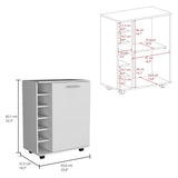 Wick Bar Cart with Integrated Wine Storage, Spacious Cabinet and Smooth Rollers B070P188880