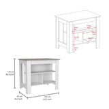 Cala Kitchen Island Antibacterial, Three Shelves, Four Legs -Light Gray / White B20092013