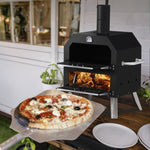 ZUN Outdoor Pizza Oven Wood Fired 2-Layer Pizza Ovens Outside Pizza Maker with Stone, Removable Cooking 87975879