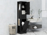 Modern Tall Storage Cabinet Tilt-Out Compartment, Adjustable Shelves, 80LBS Capacity, Soft-Close 68642054