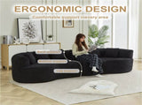 Curved Sectional Sofa, 106.3-inch Oversized Modern Bone-Free Cloud Sofa with 6 Pillows Luxury W3505P355584