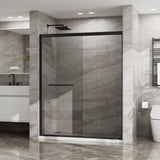 Goodyo Double Sliding Glass Shower Door 60 in. W x 72 in. H Aluminum Framed Shower Enclosure with D163107683
