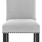 Modern Look 2pc Light Gray Finish Side Chair Fabric Full Back Upholstered Seat Nailhead Trim Accent B011P228162