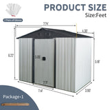 8ft x 4ft Outdoor Metal Storage Shed with Sliding Door and foundation for Backyard, Patio, Lawn W540P185253