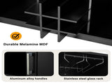 U-Style 47.2" Counter Height Table with Foldable Top & Power Outlet, Sideboard Buffet Cabinet & Bar N711P437715B