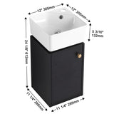 Bathroom Vanity with Sink 12 Inch for Small, Vanity with Soft Close Door,Small W999140774