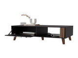 Wengue Coffee Table with a Door and Open Storage B062P290222