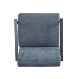 26.38" Modern Blue Gray Lounge Chair with Polyester Upholstery and Sturdy Metal Frame, Ideal for N767P236501G
