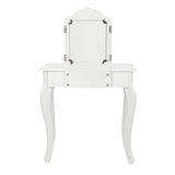 Three Fold Mirror Single Drawing Curved Foot Children Dressing Table Yellow Dots 13820391