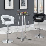 ZUN Black and Chrome Adjustable Bar Stool B062P145639