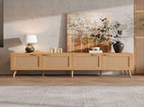 70inch Modern TV Stand with Rattan Doors for TVs up to 80", Media Console with Storage Space & Cable 42043757