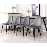 Lassan Contemporary Fabric Dining Chairs, Set of 4, Gray T2574P164529