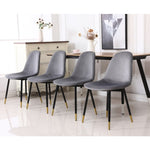 ZUN Lassan Contemporary Fabric Dining Chairs, Set of 4, Gray T2574P164529