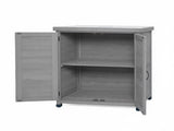 Potting Bench with Storage Cabinet and Metal Table Top for Outdoor Patio,Outdoor Work Station Table 23479910