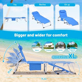 3-in-1 Heavy Duty Tanning Chair with Face Hole Adjustable 5-Position Folding Chaise Lounge Chairs W3399P310388