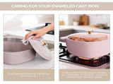 Enameled cast iron heart-shaped cooking pot, 24 cm inner diameter, 4 QT, gold heartshaped handle, 47502047