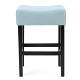 Set of 2, 26.75" Backless Leather Counter Height Barstool, Light Blue 74492.00FLBLU