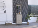 Hanover 4-Shelf Linen Cabinet Light Grey B06280006
