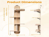 Door Hanging Cat Tree 5-Level Height Adjustable 4-Tier Climber No-Drill for Apartment Beige 95540825