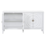 Retro Sideboard door with Circular Groove Design Round Metal Door Handle for Entrance, Dinning Room, 91518622