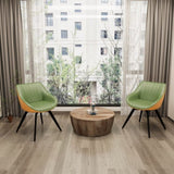 29.53" Medieval MDF coffee table and 2 PU dining chair set, drum integrated dining table and black 00738042