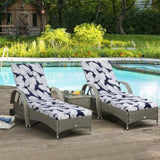 2 Pcs Set Indoor/Outdoor Chaise Lounge Chair Outdoor Furniture with Ties, Patio Seat 48727797