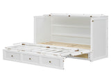 Full Size Murphy Bed with Large Drawers,White N708P336203K