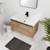 36 Inch Wall Mounted Bathroom Vanity With Gel Sink W99990145