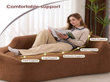 LY-048 Compression Curved Chaise Longue Chair Indoor, Modern Chenille Loveseat Couch with Deep Seat W2231P401723