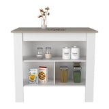 Cala Kitchen Island Antibacterial, Three Shelves, Four Legs -Light Gray / White B20092013
