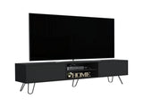 Waco TV Rack, Hairpin Stand with Spacious Storage and Cable Management Holes, Black B097P167461