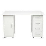 ZUN One Door Four Drawers Computer Desk White 47963814