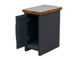 14 inch Chairside Table, No Assembly Required, Black and Whiskey Finish B108P160150