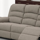 Modern Light Brown Color Burlap Fabric Recliner Motion Sofa 1pc Plush Couch Manual Motion Sofa B011133848