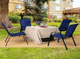 Navy 2 Pack Stackable Patio Dining Chairs, Ergonomic Steel Frame Breathable Fabric Outdoor Chairs 74390059