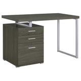 Weathered Grey 3-drawer Reversible Office Desk B062P145661