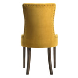 Yellow and Espresso Tufted Back Side Chairs B062P185679