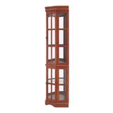Corner Curio Cabinet with 5 Shelves and Lighting System, Walnut W1693P183978